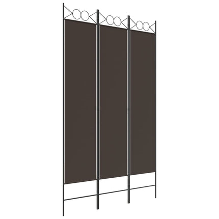 Rumsavdelare 3 paneler brun 120x200 cm tyg