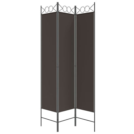Rumsavdelare 3 paneler brun 120x200 cm tyg