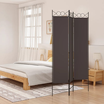 Rumsavdelare 3 paneler brun 120x200 cm tyg