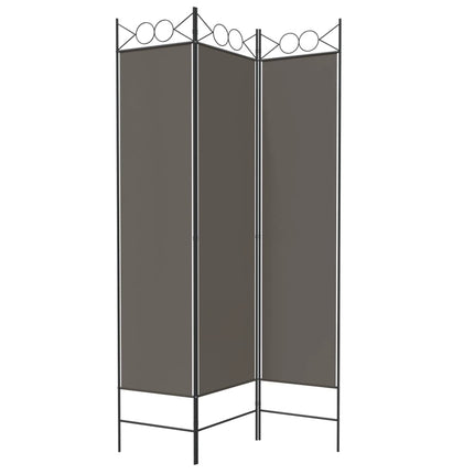 Rumsavdelare 3 paneler antracit 120x200 cm tyg