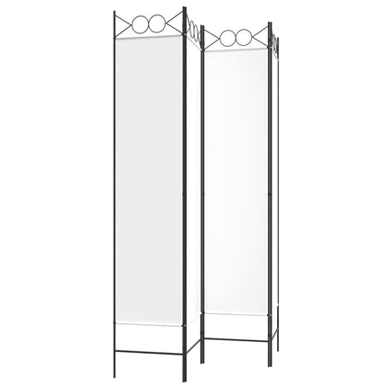 Rumsavdelare 4 paneler vit 160x200 cm tyg