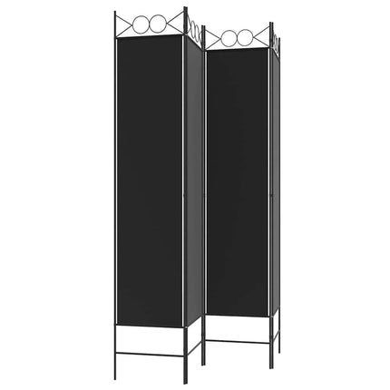 Rumsavdelare 4 paneler svart 160x200 cm tyg