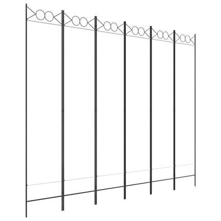 Rumsavdelare 6 paneler vit 240x200 cm tyg