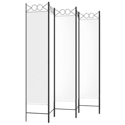 Rumsavdelare 6 paneler vit 240x200 cm tyg