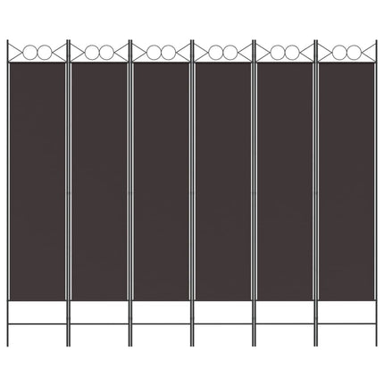 Rumsavdelare 6 paneler brun 240x200 cm tyg