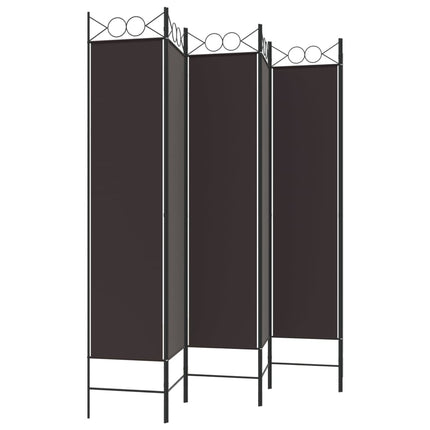 Rumsavdelare 6 paneler brun 240x200 cm tyg