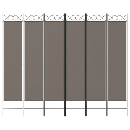 Rumsavdelare 6 paneler antracit 240x200 cm tyg
