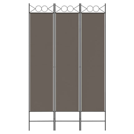 Rumsavdelare 3 paneler antracit 120x220 cm tyg