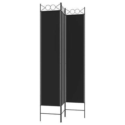 Rumsavdelare 3 paneler 120x220 cm svart tyg