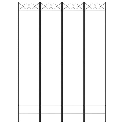 Rumsavdelare 4 paneler vit 120x220 cm tyg