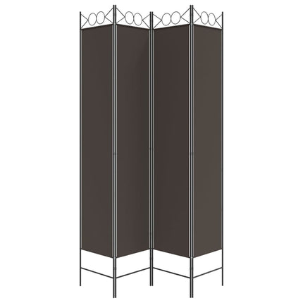 Rumsavdelare 4 paneler brun 120x220 cm tyg