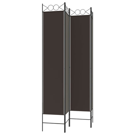 Rumsavdelare 4 paneler brun 120x220 cm tyg