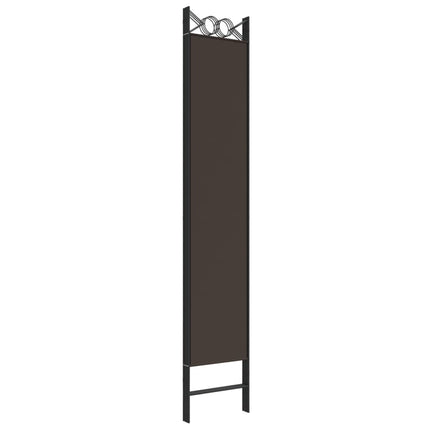 Rumsavdelare 4 paneler brun 120x220 cm tyg