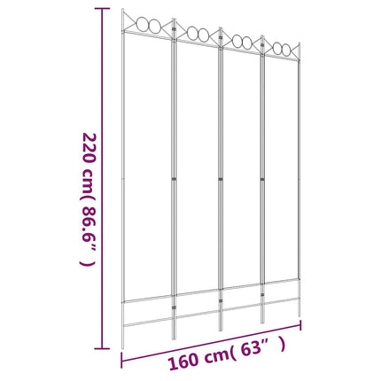 Rumsavdelare 4 paneler brun 120x220 cm tyg