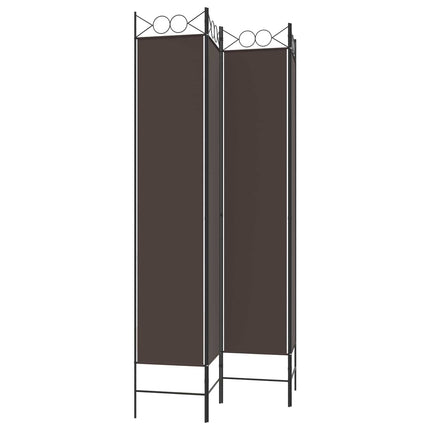 Rumsavdelare 4 paneler brun 120x220 cm tyg
