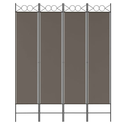 Rumsavdelare 4 paneler antracit 120x220 cm tyg