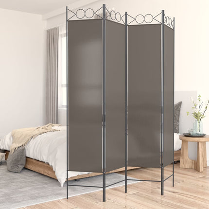 Rumsavdelare 4 paneler antracit 120x220 cm tyg