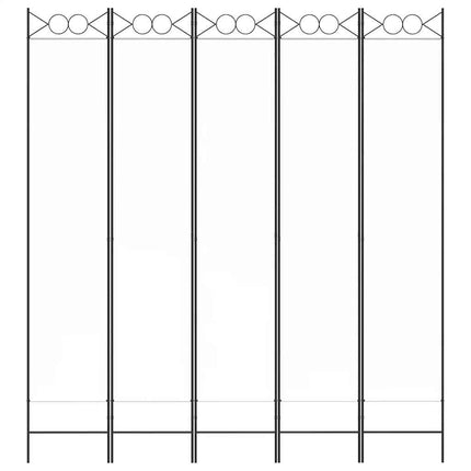 Rumsavdelare 5 paneler vit 200x220 cm tyg