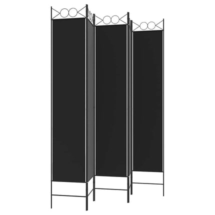 Rumsavdelare 5 paneler svart 200x220 cm tyg