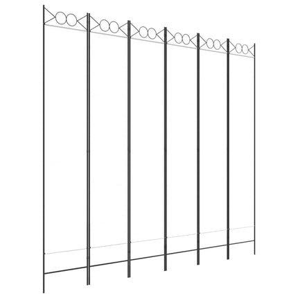 Rumsavdelare 6 paneler vit 240x220 cm tyg