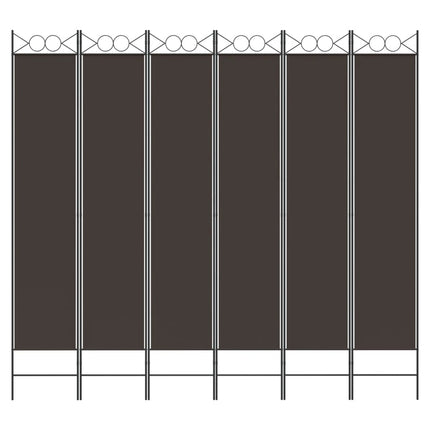 Rumsavdelare 6 paneler brun 240x220 cm tyg