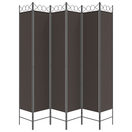 Rumsavdelare 6 paneler brun 240x220 cm tyg