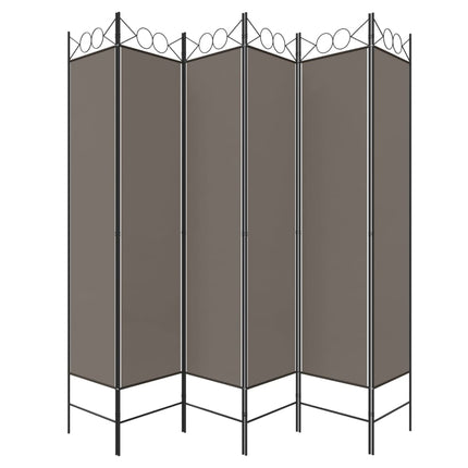 Rumsavdelare 6 paneler antracit 240x220 cm tyg