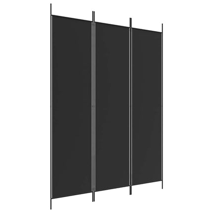 Rumsavdelare 3 paneler 150 x 200 cm svart tyg
