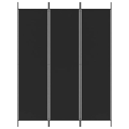 Rumsavdelare 3 paneler 150 x 200 cm svart tyg