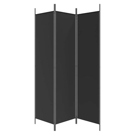 Rumsavdelare 3 paneler 150 x 200 cm svart tyg