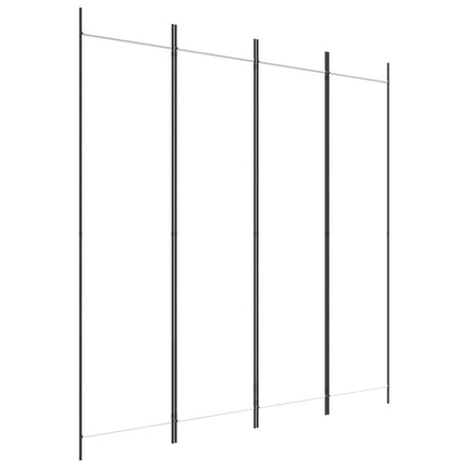 Rumsavdelare 4 paneler vit 200x200 cm tyg