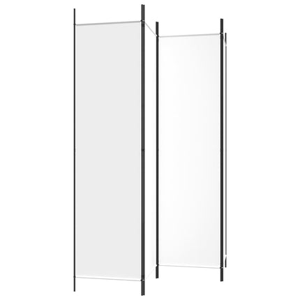 Rumsavdelare 4 paneler vit 200x200 cm tyg