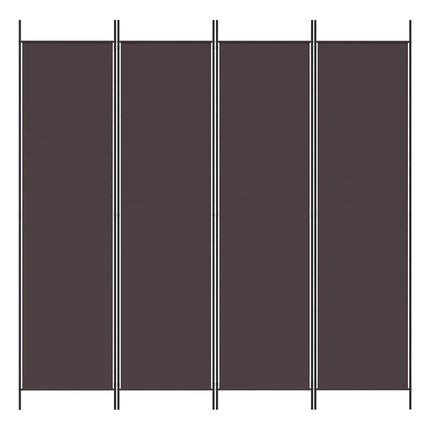 Rumsavdelare 4 paneler brun 200x200 cm tyg
