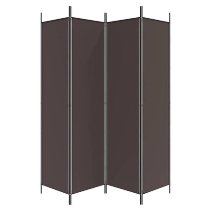 Rumsavdelare 4 paneler brun 200x200 cm tyg