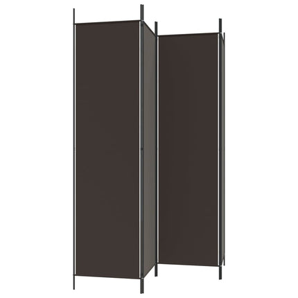 Rumsavdelare 4 paneler brun 200x200 cm tyg