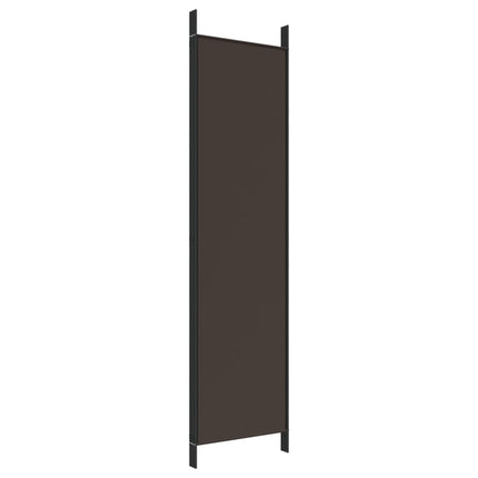 Rumsavdelare 4 paneler brun 200x200 cm tyg
