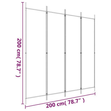 Rumsavdelare 4 paneler brun 200x200 cm tyg