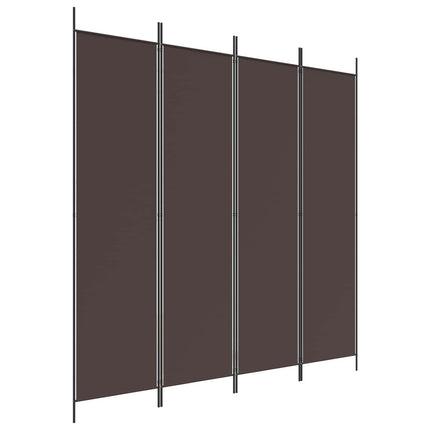 Rumsavdelare 4 paneler brun 200x200 cm tyg