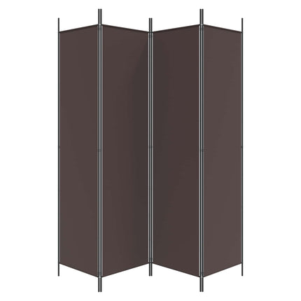 Rumsavdelare 4 paneler brun 200x200 cm tyg