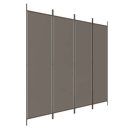 Rumsavdelare 4 paneler antracit 200x200 cm tyg