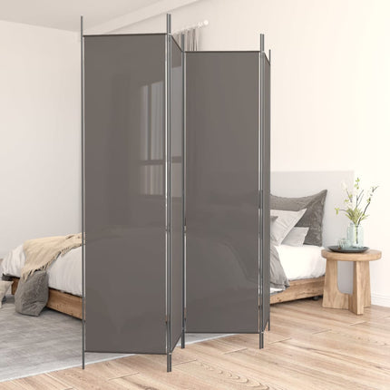 Rumsavdelare 4 paneler antracit 200x200 cm tyg
