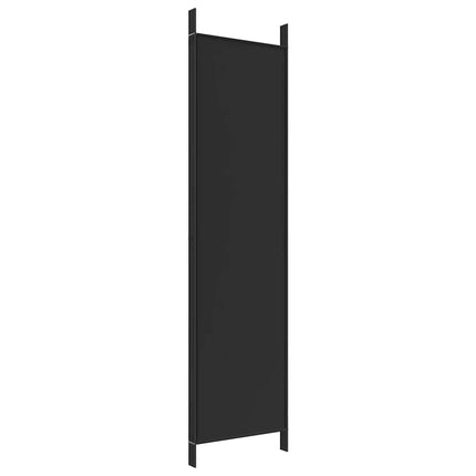 Rumsavdelare 4 paneler svart 200x200 cm tyg