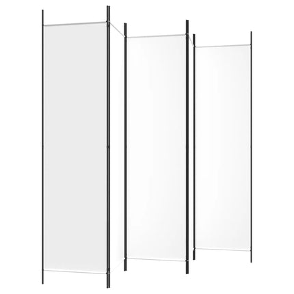 Rumsavdelare 5 paneler vit 250x200 cm tyg