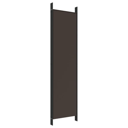 Rumsavdelare 5 paneler brun 250x200 cm tyg