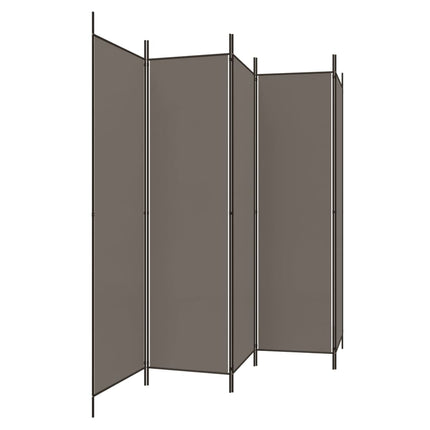 Rumsavdelare 5 paneler antracit 250x200 cm tyg