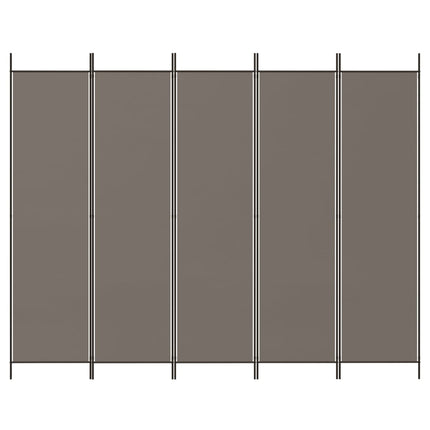 Rumsavdelare 5 paneler antracit 250x200 cm tyg