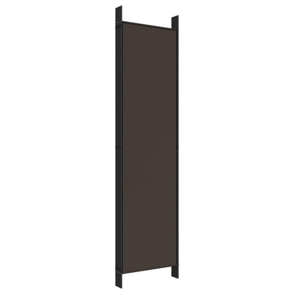 Rumsavdelare 6 paneler brun 300x200 cm tyg