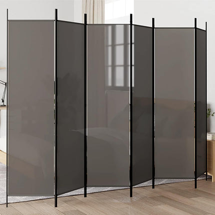 Rumsavdelare 6 paneler antracit 300x200 cm tyg