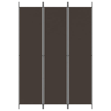 Rumsavdelare 3 paneler 150x220 cm brun tyg