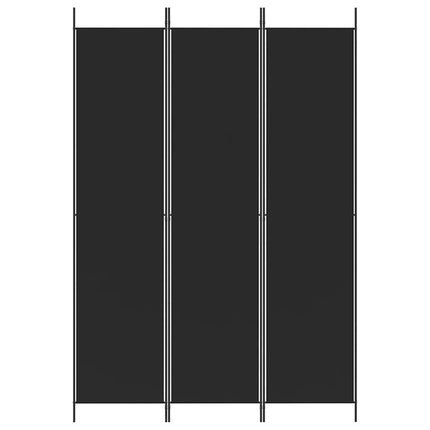Rumsavdelare 3 paneler 150x220 cm svart tyg